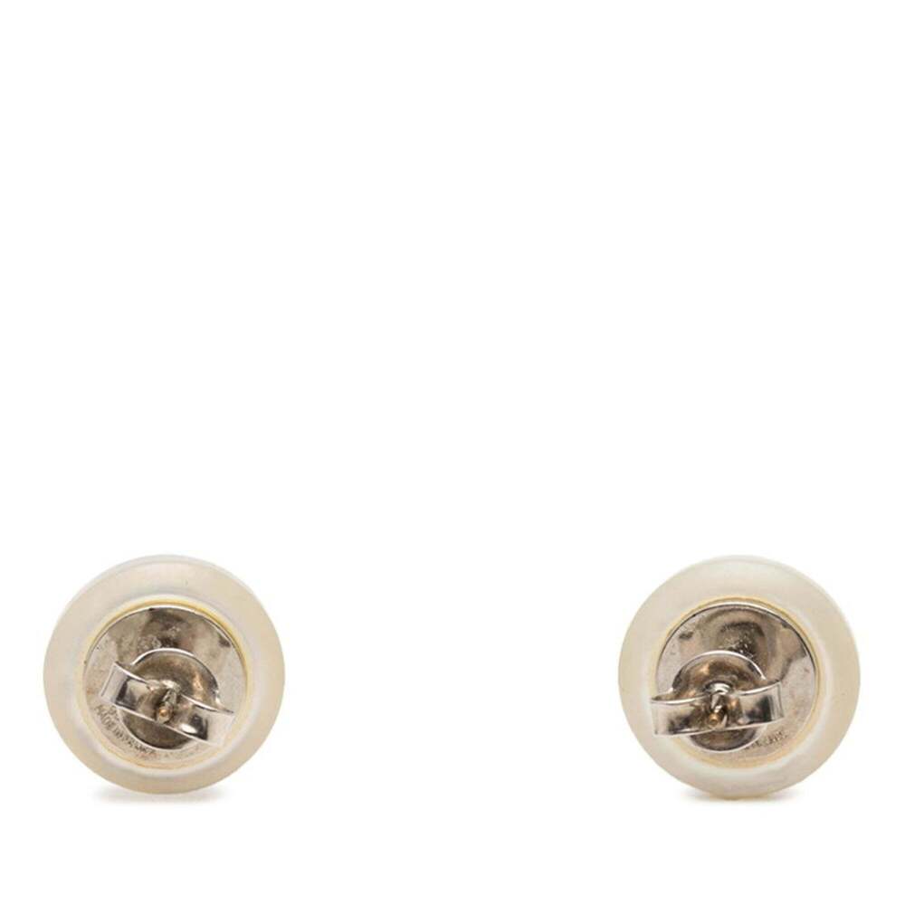 CHANEL White Logo Earrings - Picture 2 of 4
